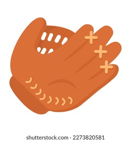 Vector cartoon image of a baseball glove. The concept of sports, hobbies and competitions. A useful activity. A bright element for your design.