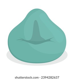 Vector cartoon image of a bean bag chair. In a modern pastel color. The concept of comfort and furniture at home. Elements for your design