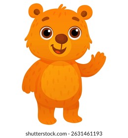 Vector cartoon image of bear. Animal concept for children's illustrations, articles, books. Zoo, circus. Element for your design.