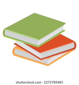 Vector cartoon image of books. An element in warm shades for your design. The concept of autumn comfort.