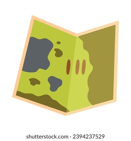 Vector cartoon image of a card. Concept for travel, camping and hiking in the forest. Elements for your design.