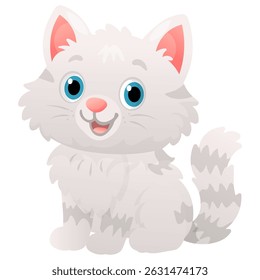 Vector cartoon image of a cat. Animal concept for children's illustrations, articles, books. Zoo, circus. Element for your design.
