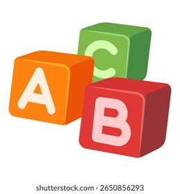 Vector cartoon image of children's cubes. Concept of children's toys and fun. Element for your design