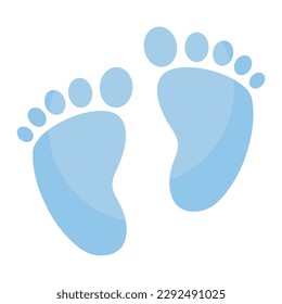 Vector cartoon image of children's footprints. The concept of parenting and caring for a child. Set elegant elements for your design.