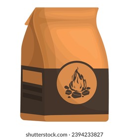 Vector cartoon image of coals for igniting a barbecue. Concept for travel, camping and hiking in the forest. Elements for your design.