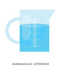 Vector cartoon image of a container with water. The concept of caring for seedlings and a vegetable garden. Farm work. An element for your design.