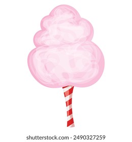 Vector cartoon image of cotton candy. The concept of a children's park, zoo and walks with children. Delicious sweetness