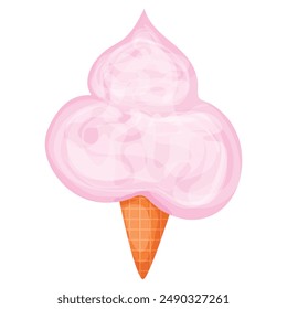 Vector cartoon image of cotton candy. The concept of a children's park, zoo and walks with children. Delicious sweetness