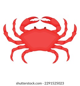 Vector cartoon image of a crab. The concept of recreation, travel and the beach. Colorful elements for design.