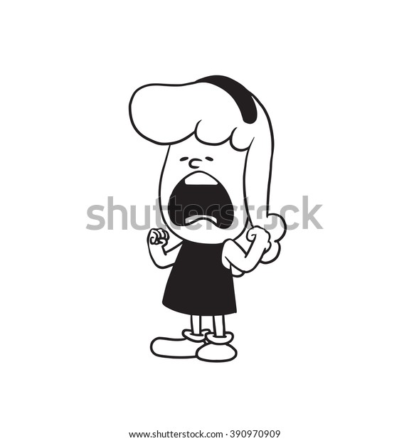 Vector Cartoon Image Cute Little Girl Stock Vector Royalty Free