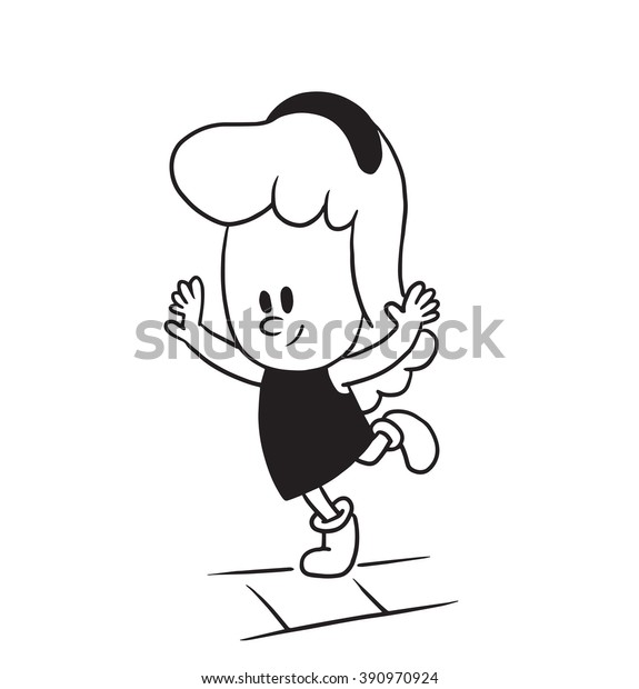 Vector Cartoon Image Cute Little Girl Stock Vector Royalty Free