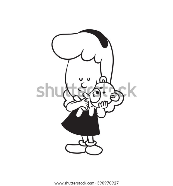 Vector Cartoon Image Cute Little Girl Stock Vector Royalty Free