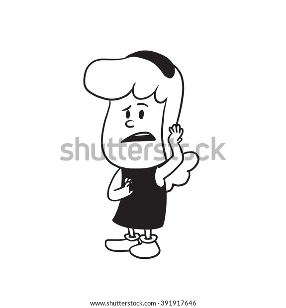 Vector Cartoon Image Cute Little Girl Stock Vector Royalty Free
