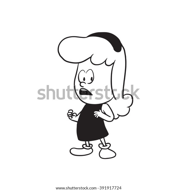 Vector Cartoon Image Cute Little Girl Stock Vector Royalty Free