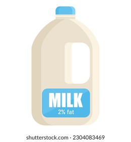 Vector cartoon image of dairy products. A container with milk. The concept of a healthy lifestyle and cooking. An element for your design.