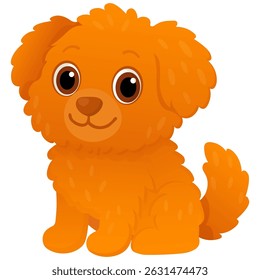 Vector cartoon image of dog. Animal concept for children's illustrations, articles, books. Zoo, circus. Element for your design.