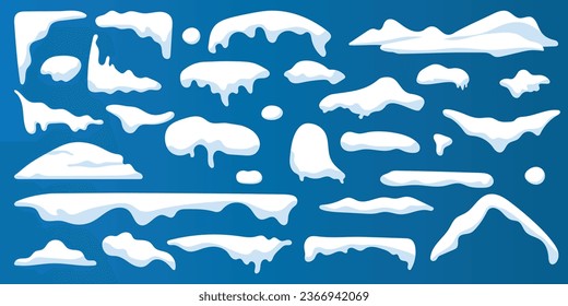 Vector cartoon image of fallen snow. Winter and cold concept. Element for your design.