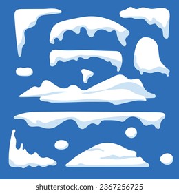 Vector cartoon image of fallen snow. Winter and cold concept. Element for your design.