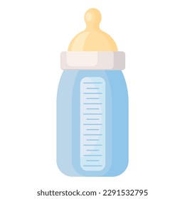 Vektorgrafik einer Fütterungsflasche. Das Konzept der Kinder, die sich um das Baby kümmern. Cute-Design-Elemente.
