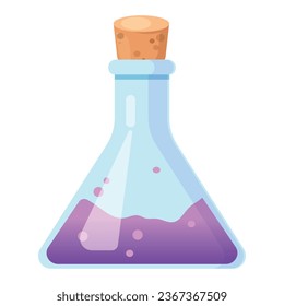 Imagen vectorial de un matraz con una poción. Halloween y concepto divertido. Elementos escalofriantes para tu diseño.