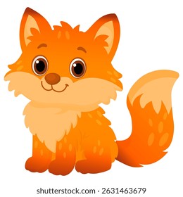 Vector cartoon image of fox. Animal concept for children's illustrations, articles, books. Zoo, circus. Element for your design.