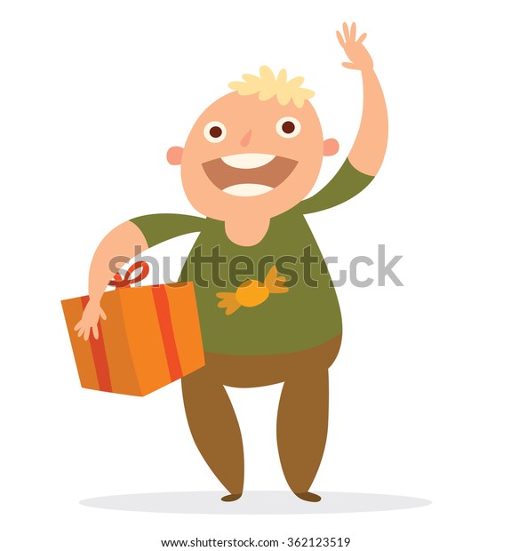 Vector Cartoon Image Funny Fat Boy Stock Vector Royalty Free