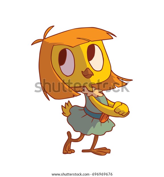 Vector Cartoon Image Funny Yellow Female Stock Vector Royalty