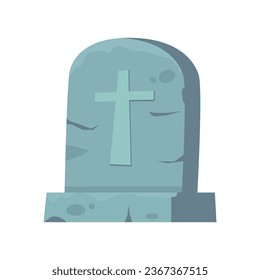Vector cartoon image of a grave. Halloween and fun concept. Creepy elements for your design.