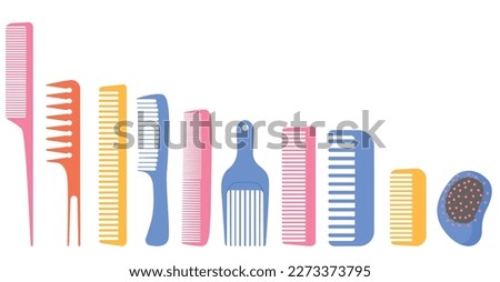 Vector cartoon image of a hairdressing comb for a beauty salon. The concept of self-care and beauty services. Cute elements for your design.