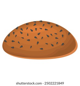 Imagen de dibujos animados de Vector de un bollo de hamburguesa. Comida rápida y concepto de comida sabrosa. Elementos para su diseño. Anuncio para un Sitio web, volantes, etc.