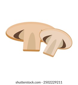 Vector cartoon image of hamburger ingredient. Mushrooms. Fast food and tasty food concept. Elements for your design. Banner for website, leaflets, etc.