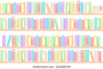 Vector cartoon image of a library or bookstore bookcase. Interior design for the home and for the children's room. The concept of education and study