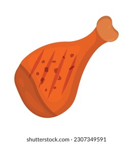 Vector cartoon image of meat products. The concept of farm fresh meat, smoked sausages, etc. Cooking and selling elements for your design.