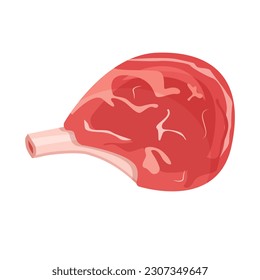 Vector cartoon image of meat products. The concept of farm fresh meat, smoked sausages, etc. Cooking and selling elements for your design.
