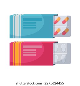 Vector cartoon image of medical supplies. The concept of healthcare, treatment and recovery. Hospital elements for your design.