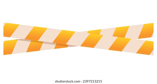 Vector cartoon image of prohibition tape. Concept of warning signals for pedestrians and drivers. Traffic sign. Safety for children. Elements for your design.