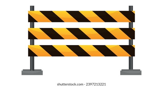 Vector cartoon image of prohibition tape. Concept of warning signals for pedestrians and drivers. Traffic sign. Safety for children. Elements for your design.