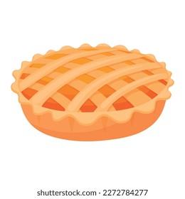 Vector cartoon image of pumpkin pie. An element in warm shades for your design. The concept of autumn comfort.