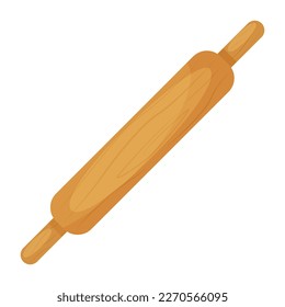 Vector cartoon image of a rolling pin. The concept of cooking and delicious food. An element for your design