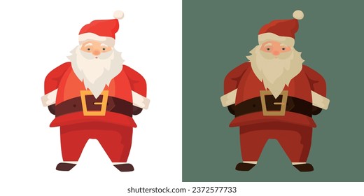 Vector cartoon image of Santa Claus. Father Frost. Christmas and New Year concept. Beautiful element for your design