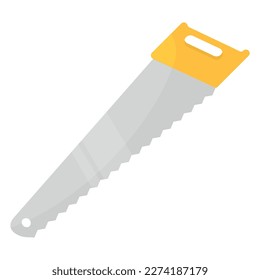 Vector cartoon image of a saw. The concept of caring for seedlings and vegetable garden. Farm work. An element for your design.