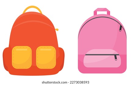 Vector cartoon image of a school backpack. Bright educational elements for your design. The concept of study and work.