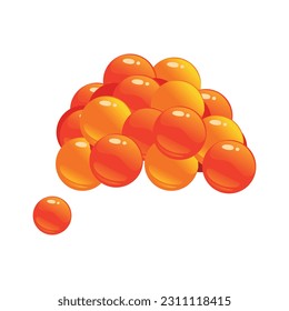 Vector cartoon image of sea caviar Concept of restaurant dishes and seafood. A juicy and bright element for your design.