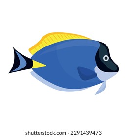 Vector cartoon image of a sea fish. The concept of recreation, travel and the beach. Colorful elements for design.