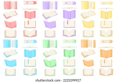 Vector cartoon image of a set of books for a bookstore or library. The concept of education and study