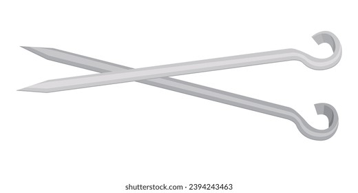Vector cartoon image of skewers, grill. The concept of a barbecue with neighbors or on a hike. Elements for your design.