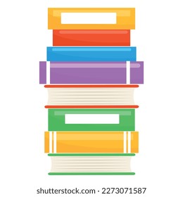 Vector cartoon image of a stack of books.  Bright educational elements for your design. The concept of study and work.