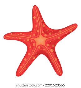 Vector cartoon image of a starfish. The concept of recreation, travel and the beach. Colorful elements for design.