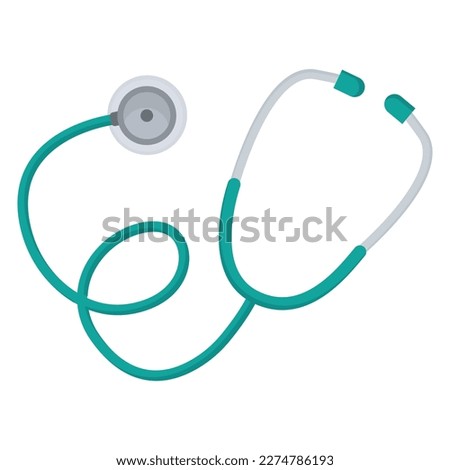 Vector cartoon image of a stethoscope . The concept of healthcare, medicine and health. Hospital elements for your design.