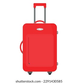 Vector cartoon image of a suitcase. The concept of recreation, travel and the beach. Colorful elements for design.